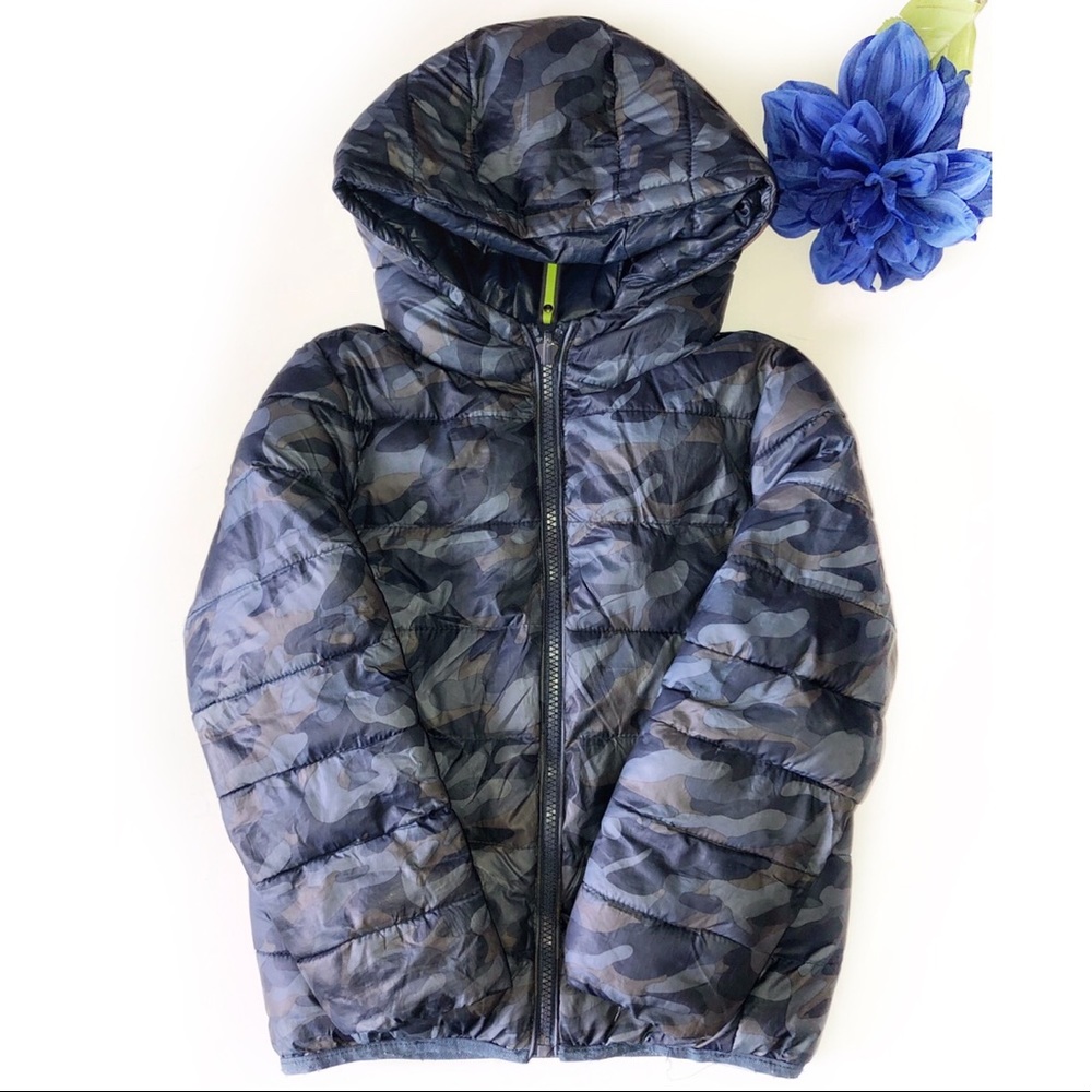 REBEL BY PRIMARK SIZE 5-6 REVERSIBLE BLUE CAMO PU